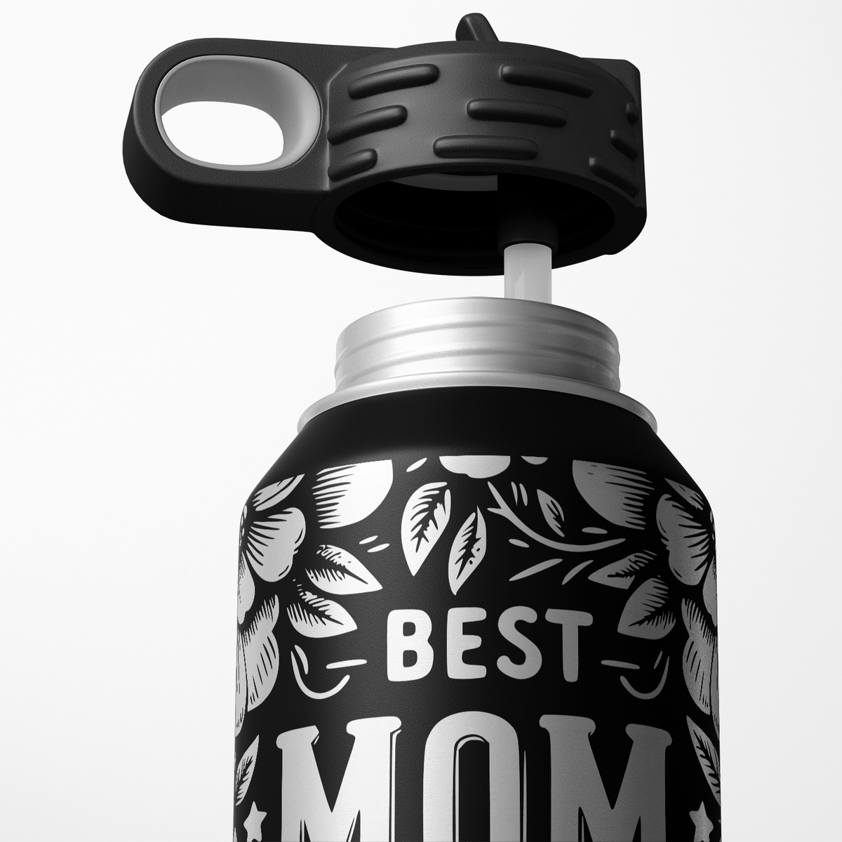 Best Mom Ever Florals 32oz Sport Water Bottle