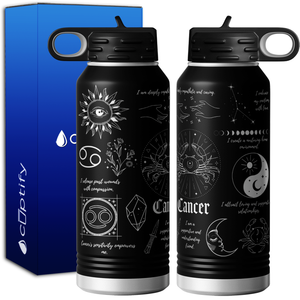 Zodiac Sign Cancer 32oz Sport Water Bottle