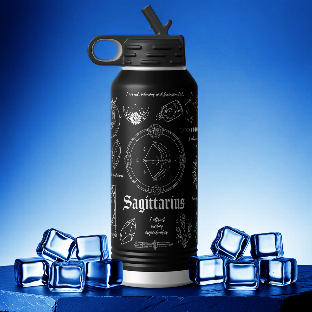 Zodiac Sign Sagittarius 32oz Sport Water Bottle
