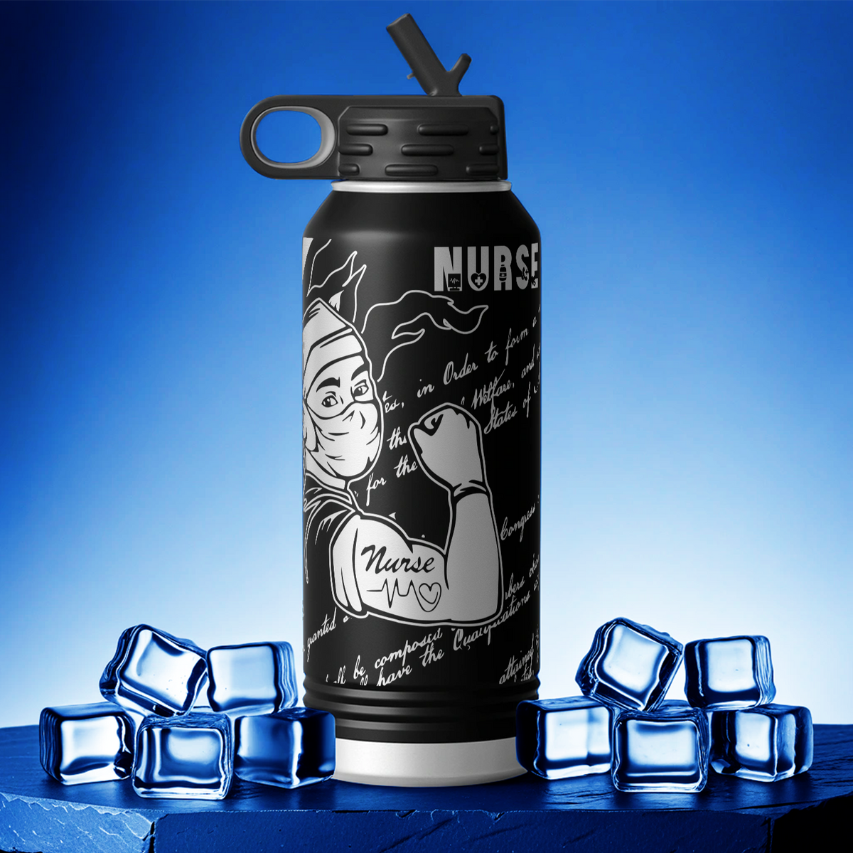 Nurse Guy We The People 32oz Sport Water Bottle