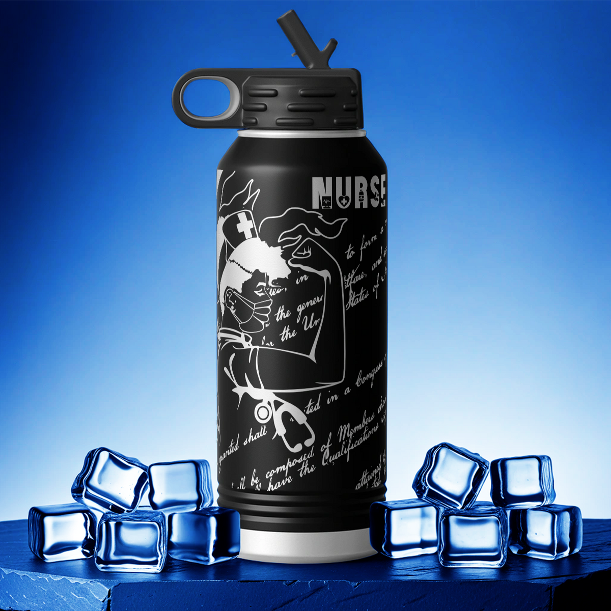 Nurse Lady We The People 32oz Sport Water Bottle