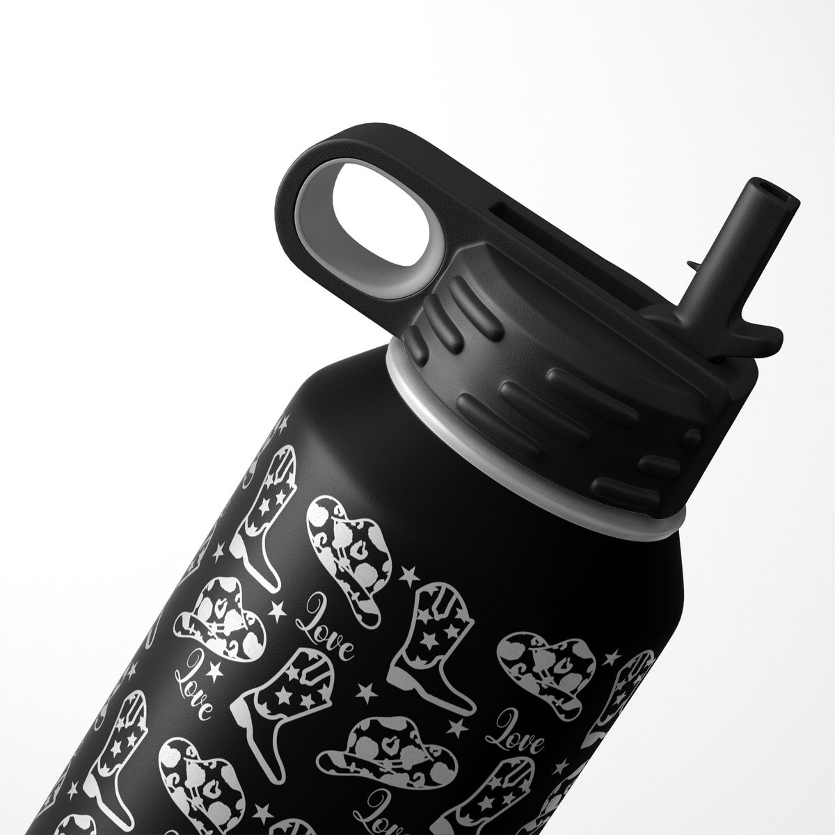 Cowgirl Hat and Boots 32oz Sport Water Bottle