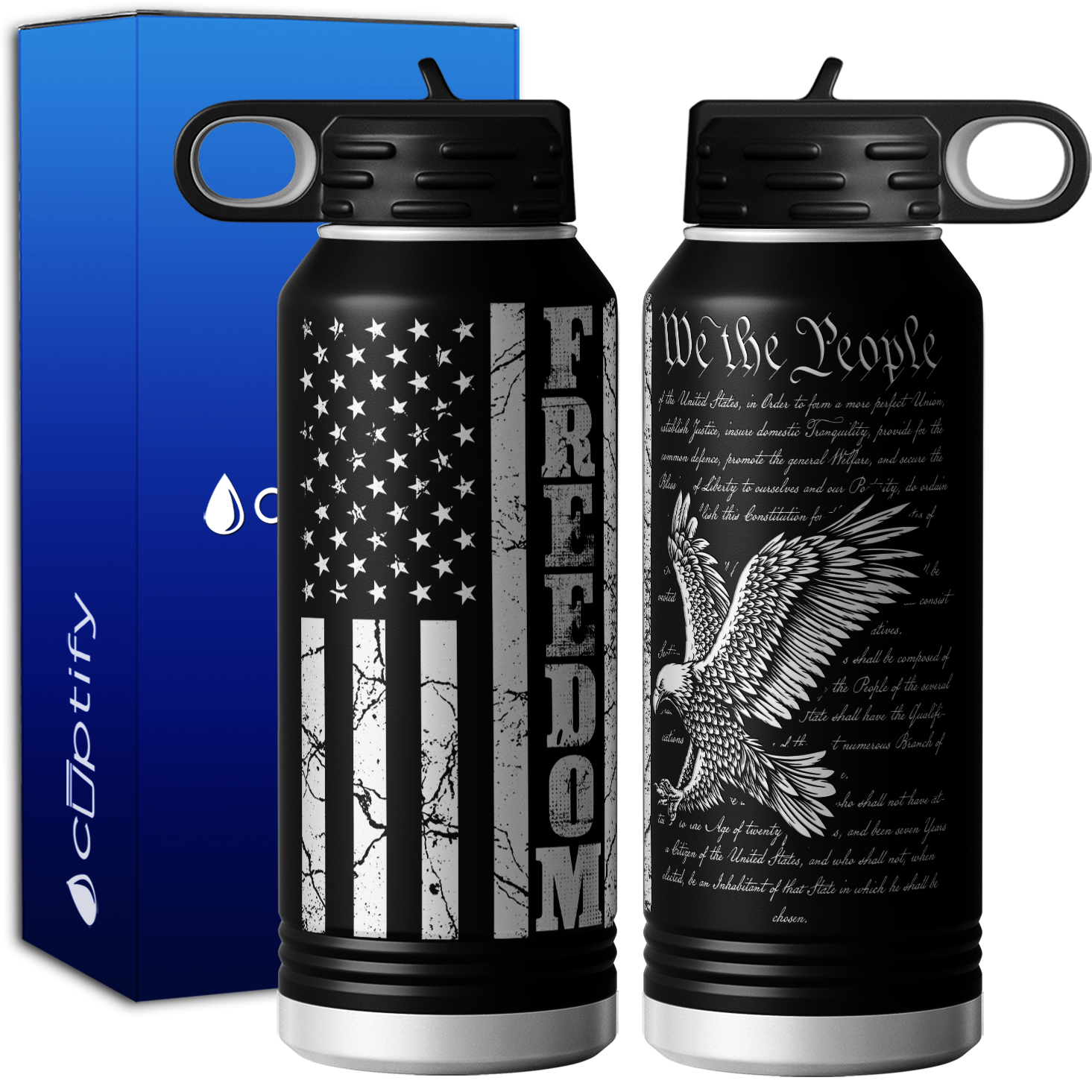 Freedom We The People American Eagle 32oz Sport Water Bottle