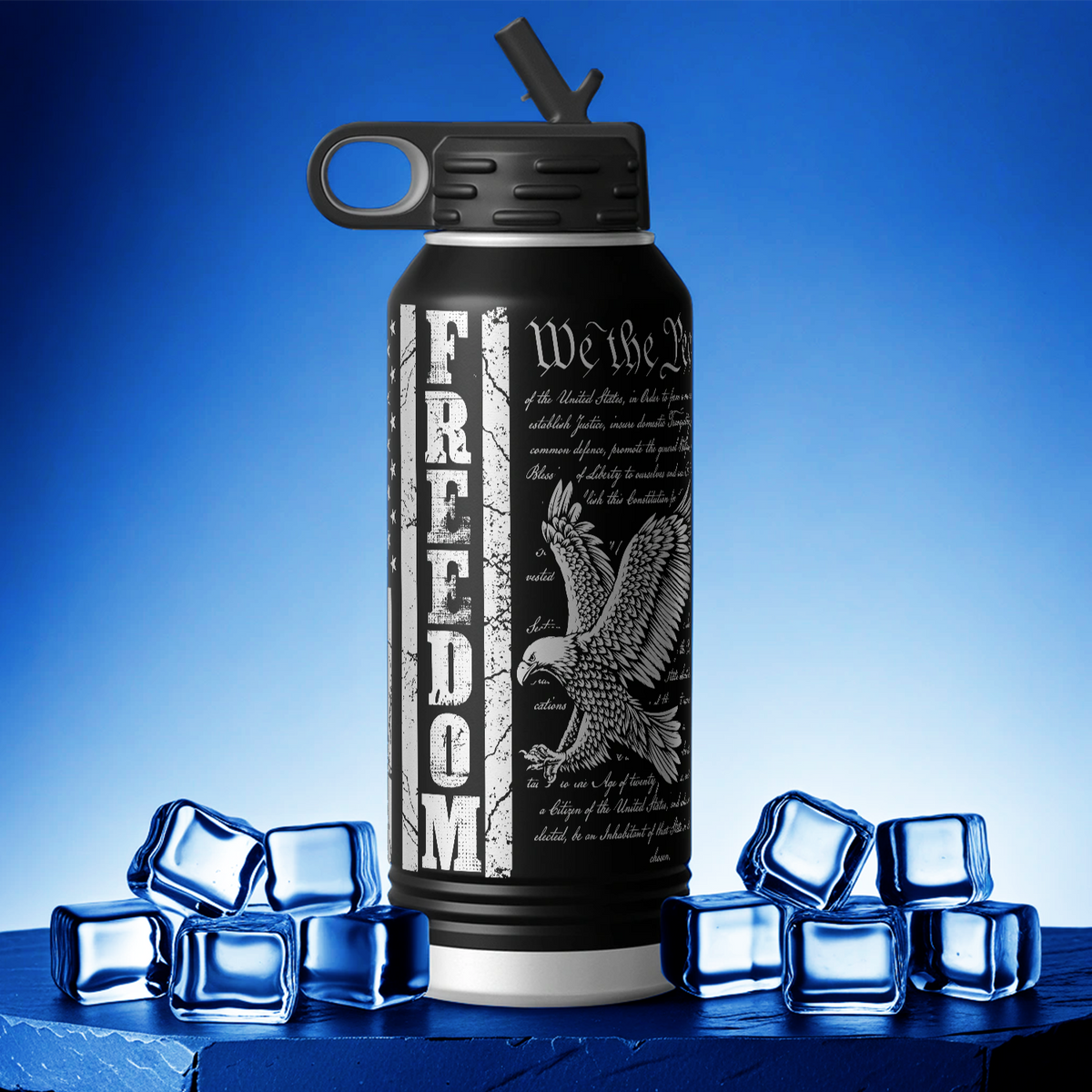 Freedom We The People American Eagle 32oz Sport Water Bottle