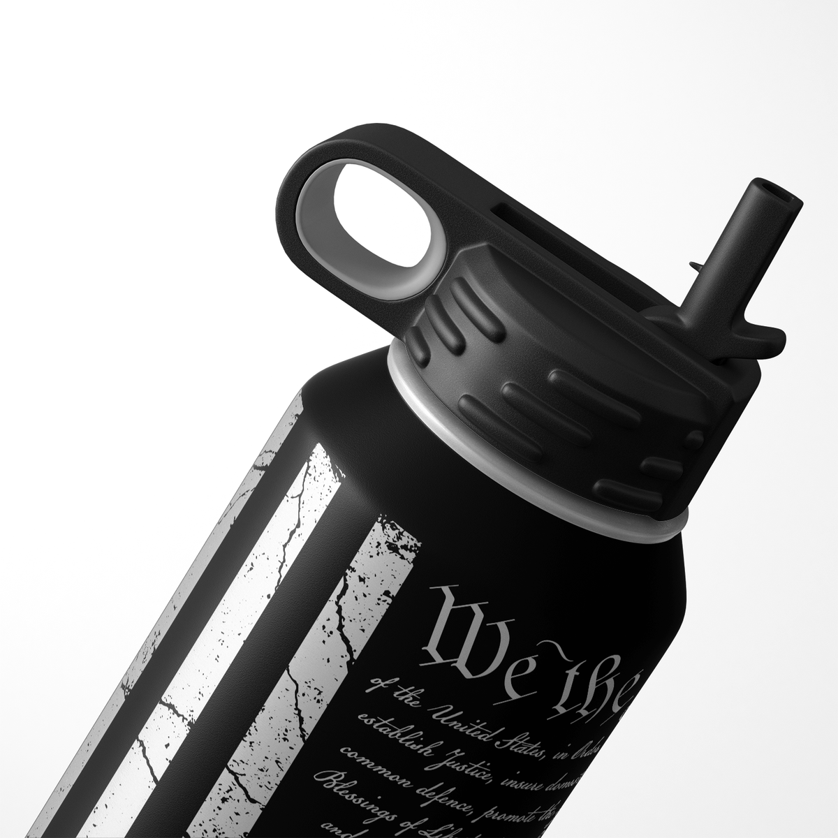 We the People American Distressed Flag 32oz Sport Water Bottle