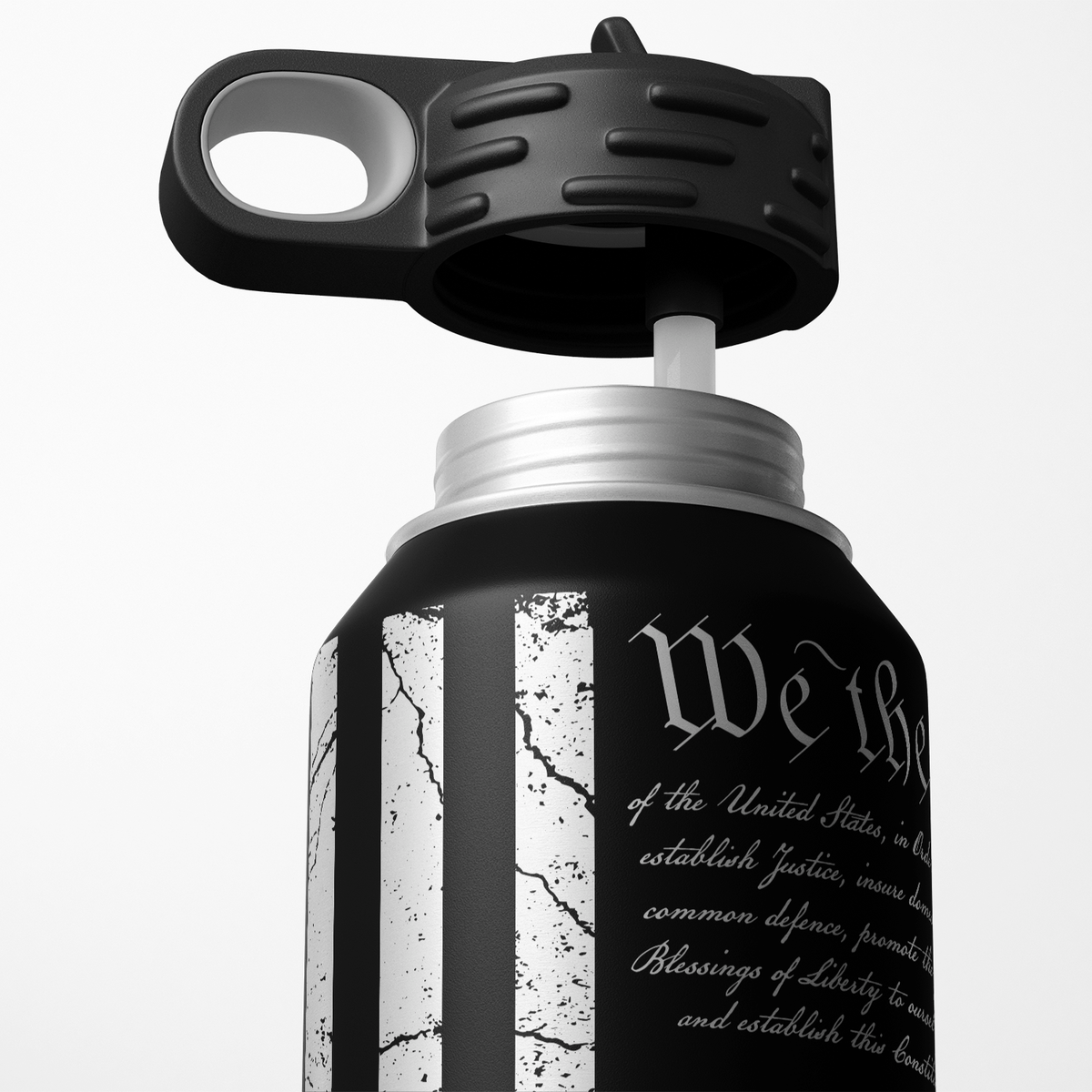 We the People American Distressed Flag 32oz Sport Water Bottle