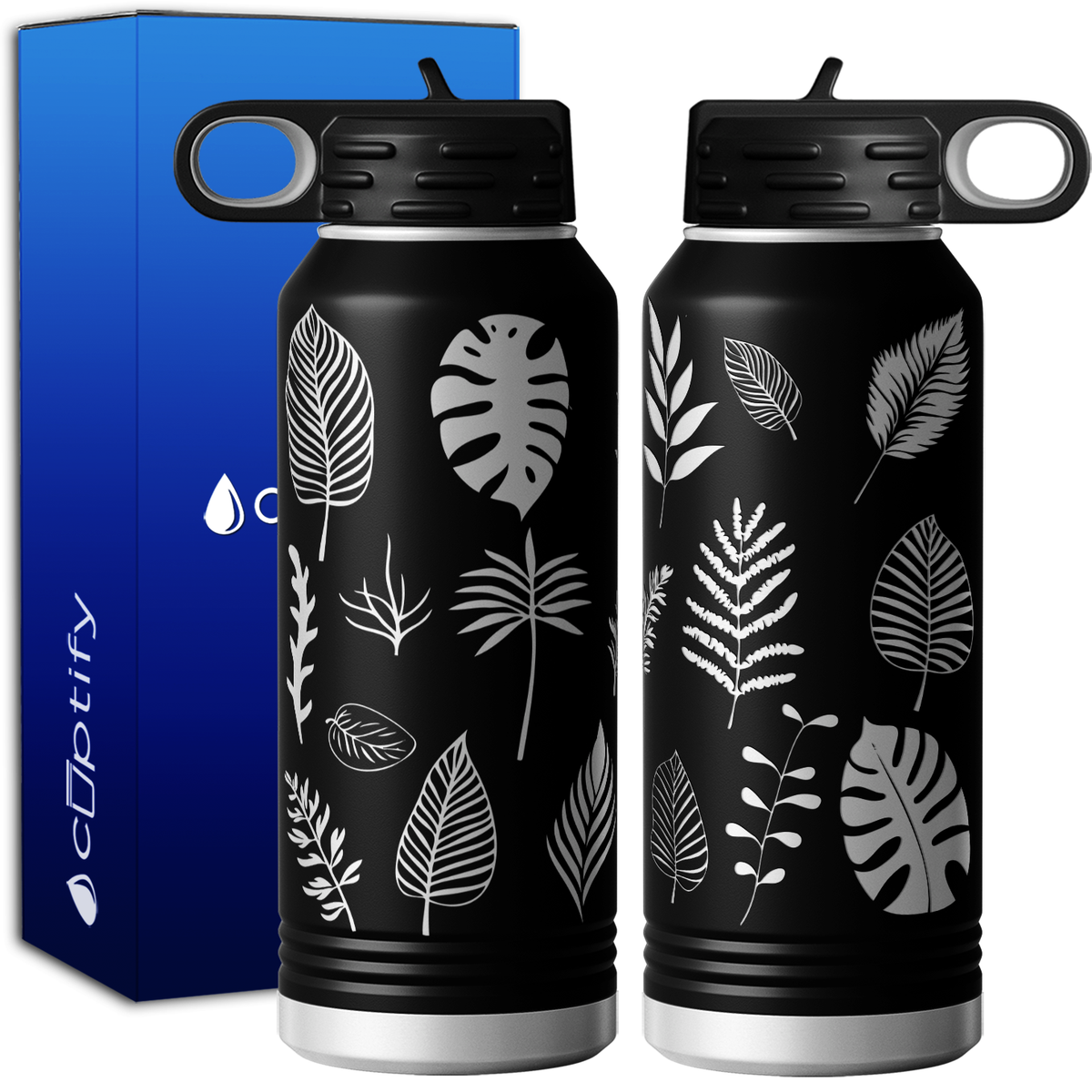 Tropical Leaf 32oz Sport Water Bottle