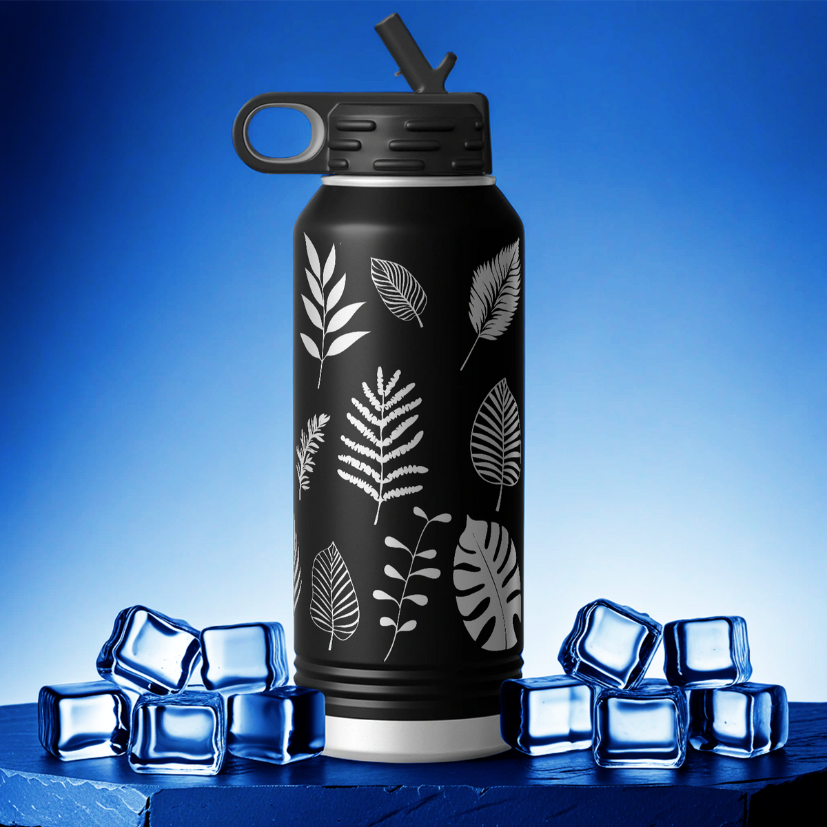 Tropical Leaf 32oz Sport Water Bottle
