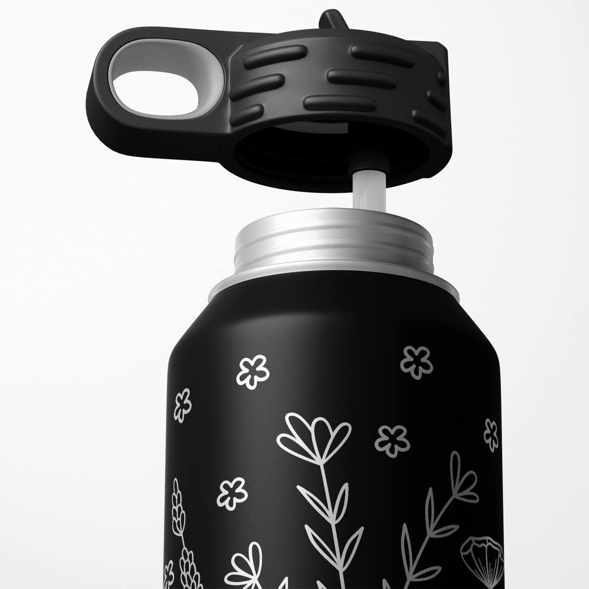 Floral Doodles 32oz Sport Water Bottle