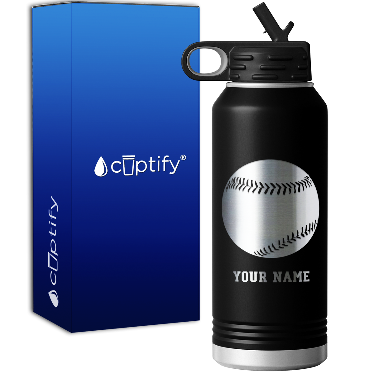 Personalized Baseball 32oz Sport Water Bottle