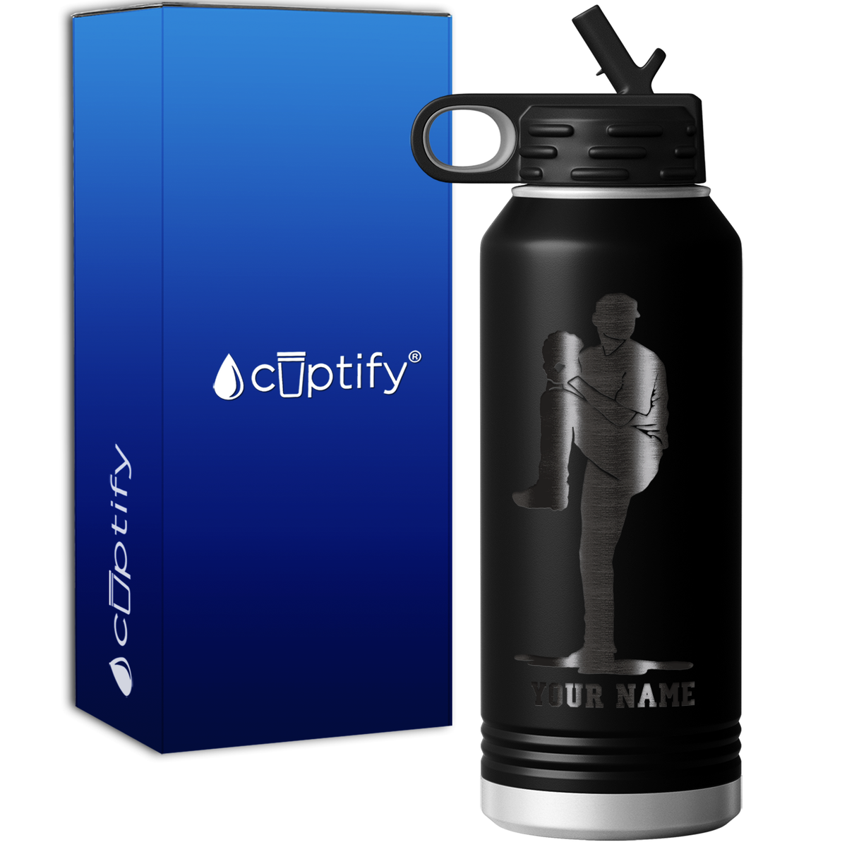 Personalized Baseball Pitcher 32oz Sport Water Bottle