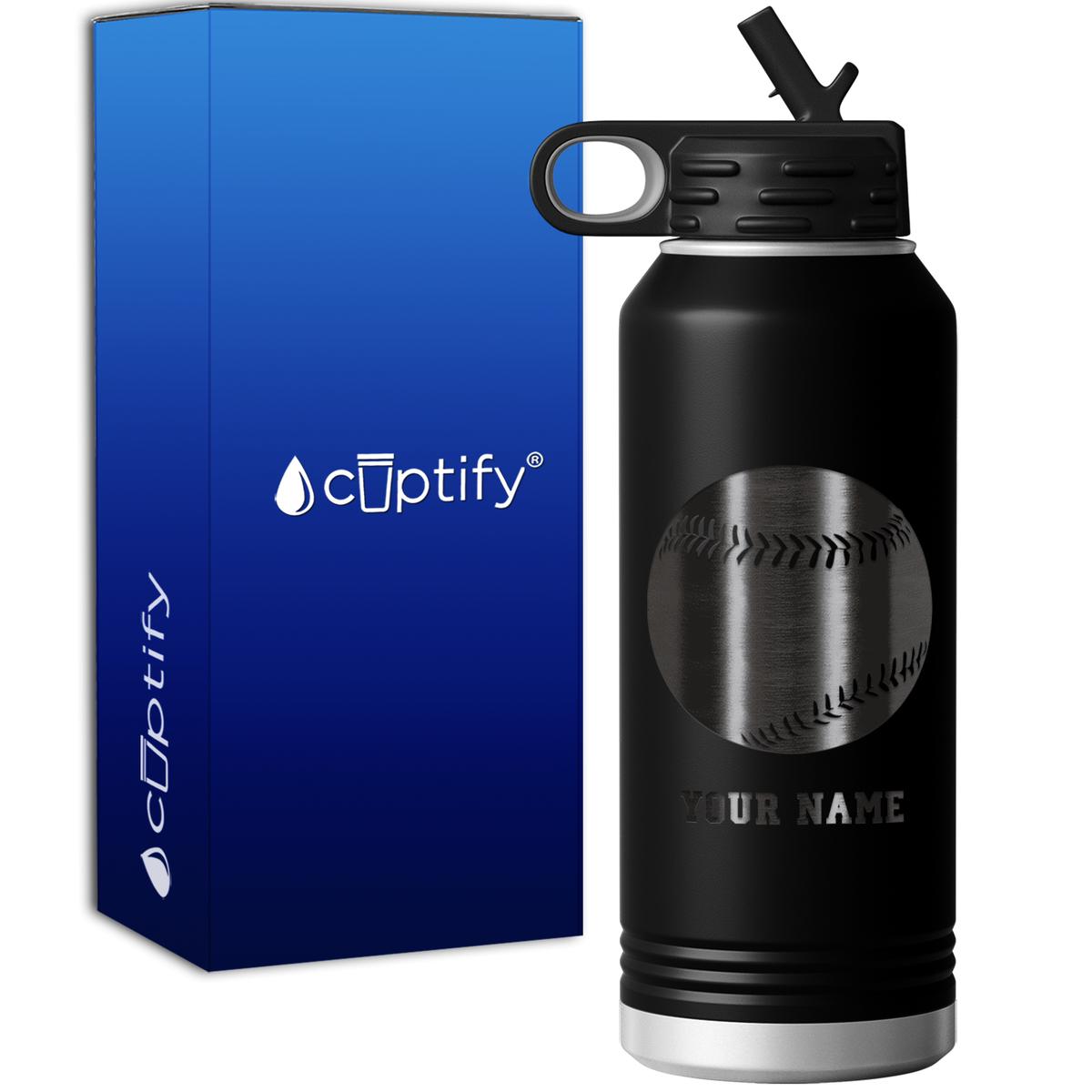 Personalized Baseball 32oz Sport Water Bottle