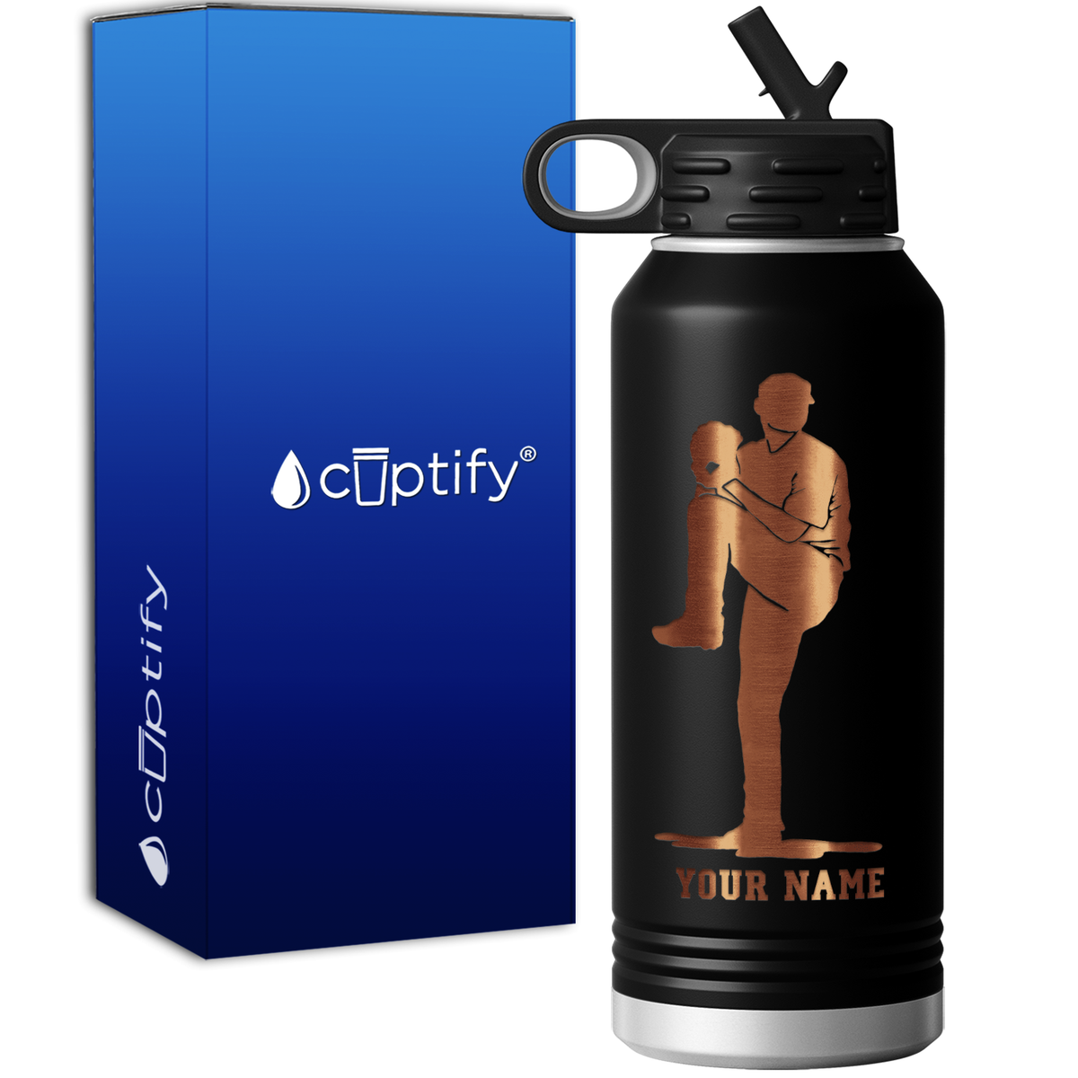 Personalized Baseball Pitcher 32oz Sport Water Bottle