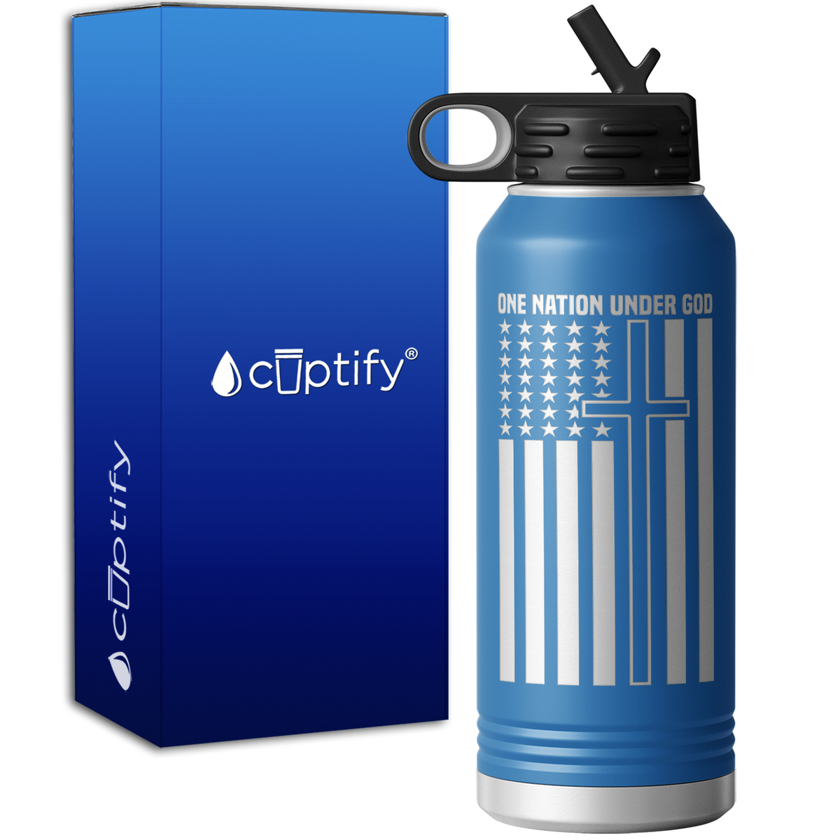 One Nation Under God 32oz Sport Water Bottle