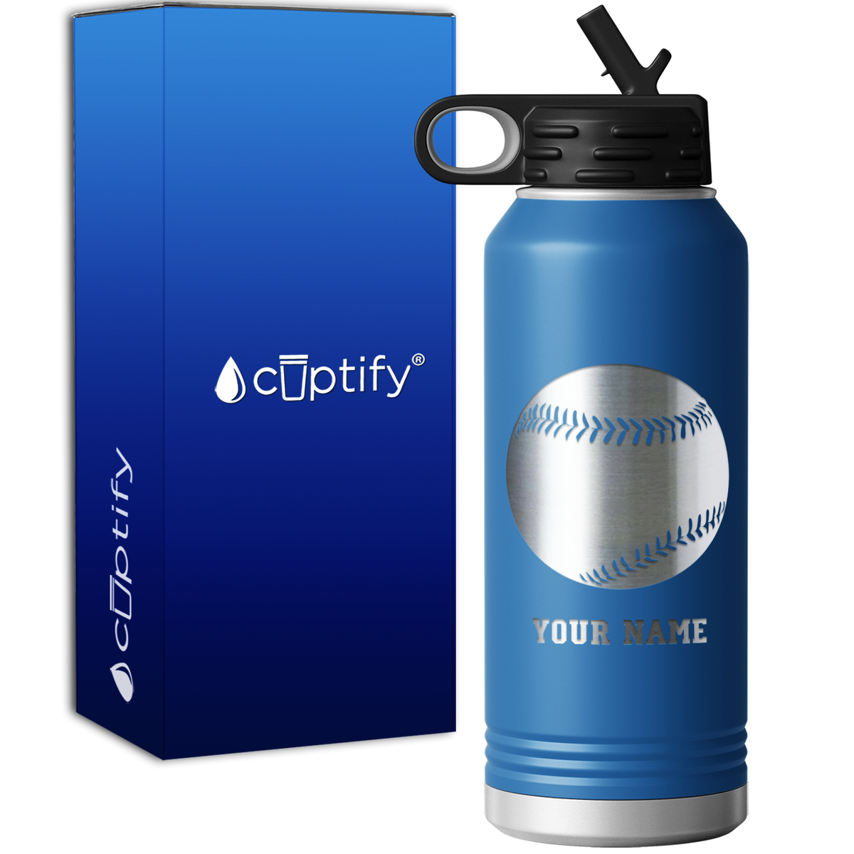 Personalized Baseball 32oz Sport Water Bottle