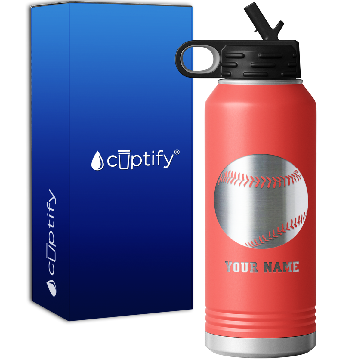 Personalized Baseball 32oz Sport Water Bottle
