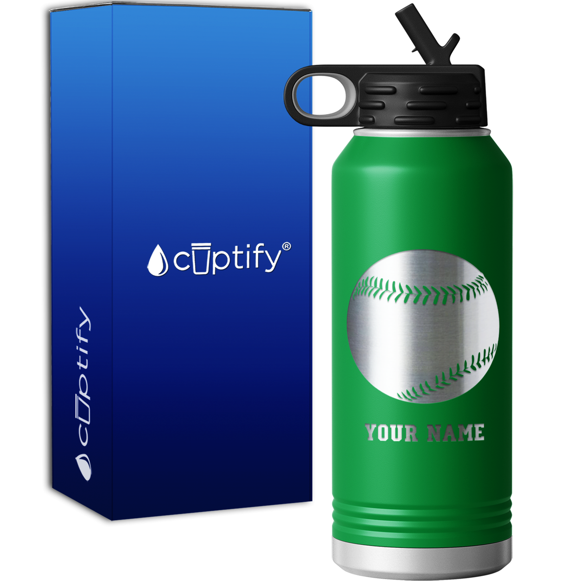 Personalized Baseball 32oz Sport Water Bottle