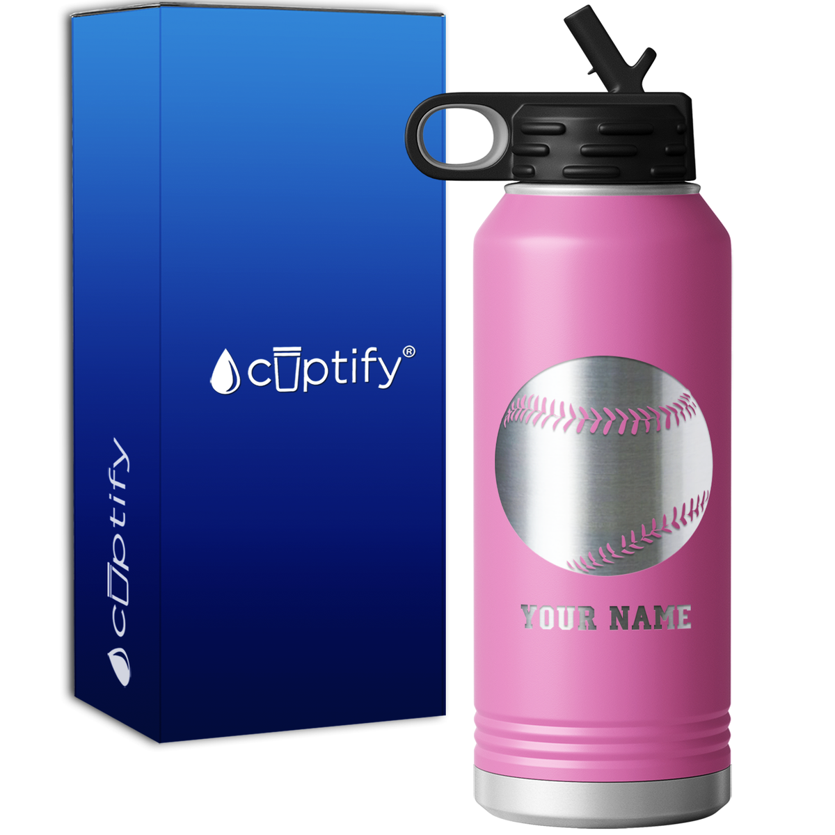Personalized Baseball 32oz Sport Water Bottle