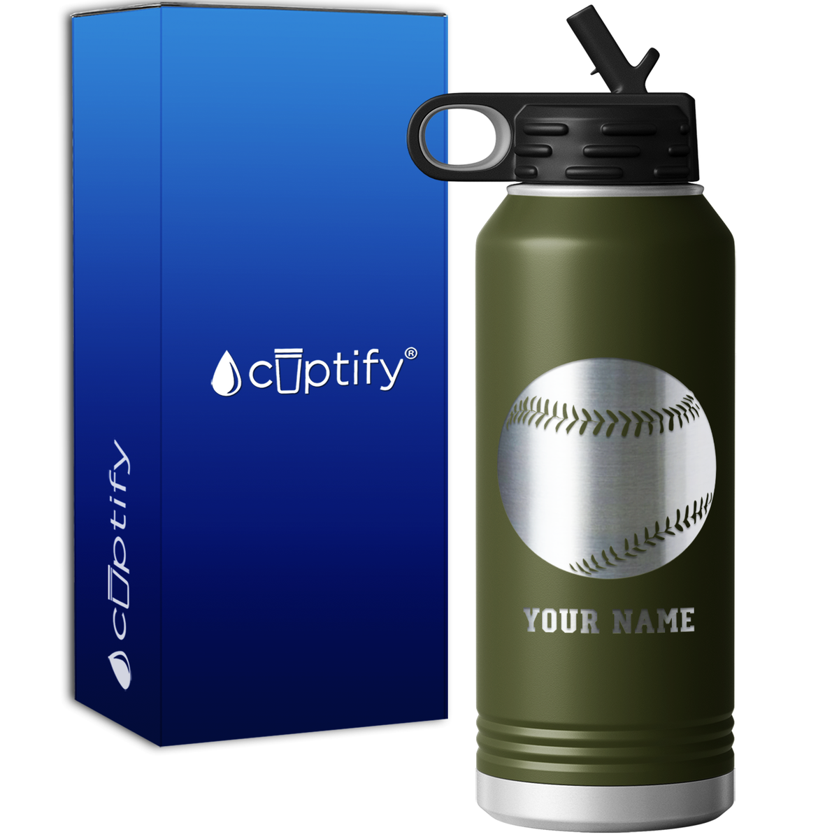 Personalized Baseball 32oz Sport Water Bottle