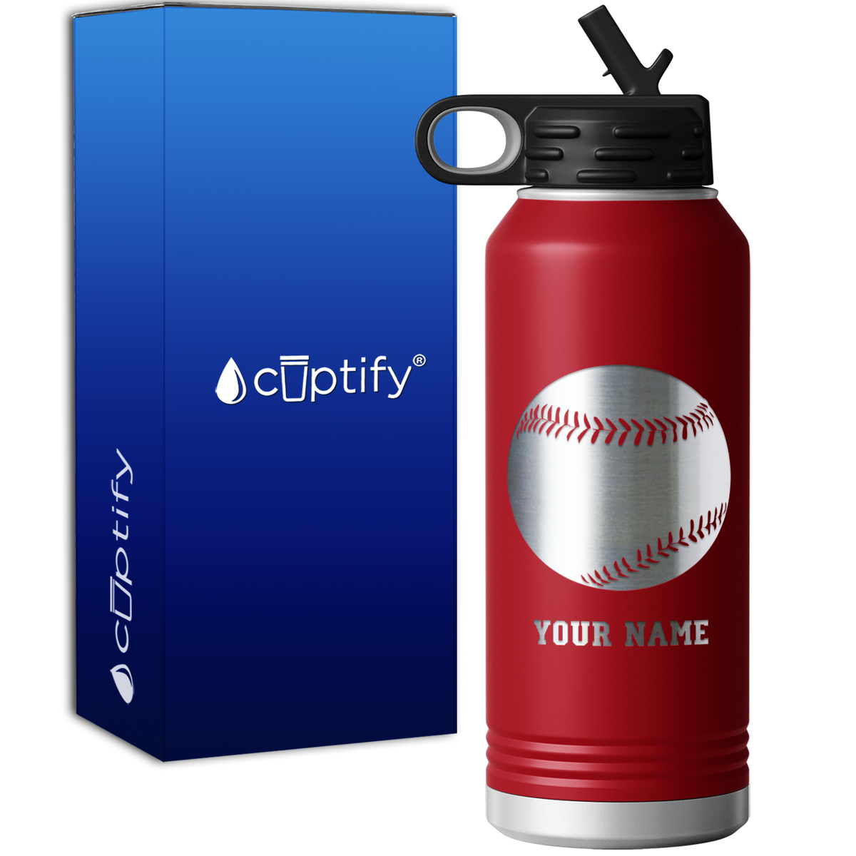Personalized Baseball 32oz Sport Water Bottle