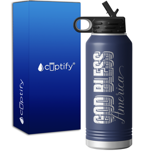 God Bless America 32oz Sport Water Bottle