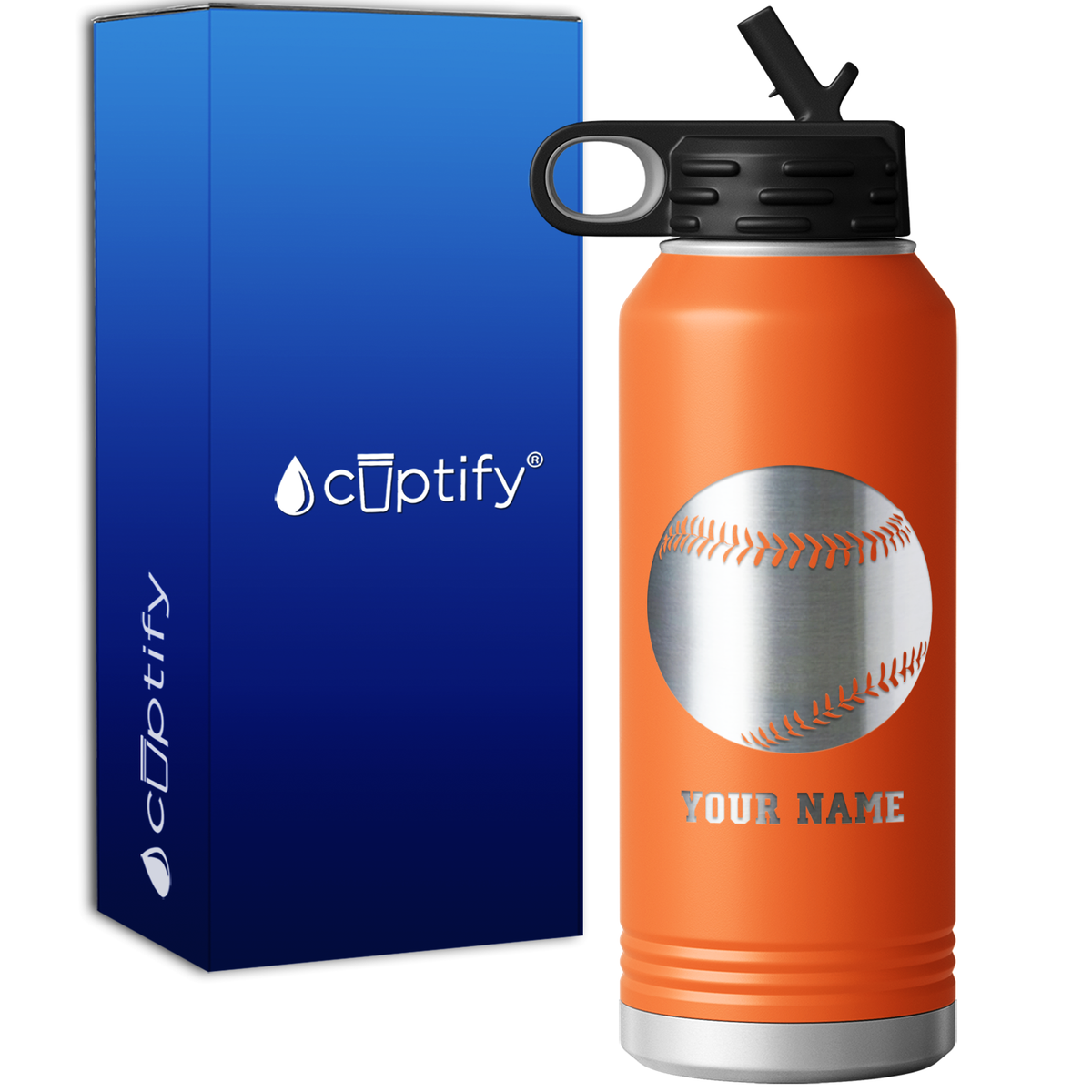 Personalized Baseball 32oz Sport Water Bottle