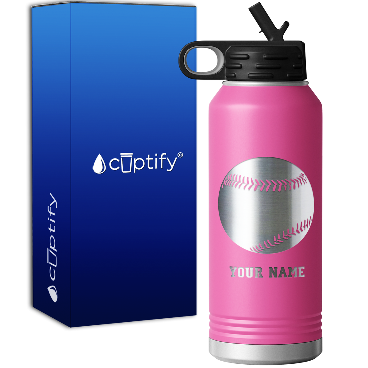 Personalized Baseball 32oz Sport Water Bottle