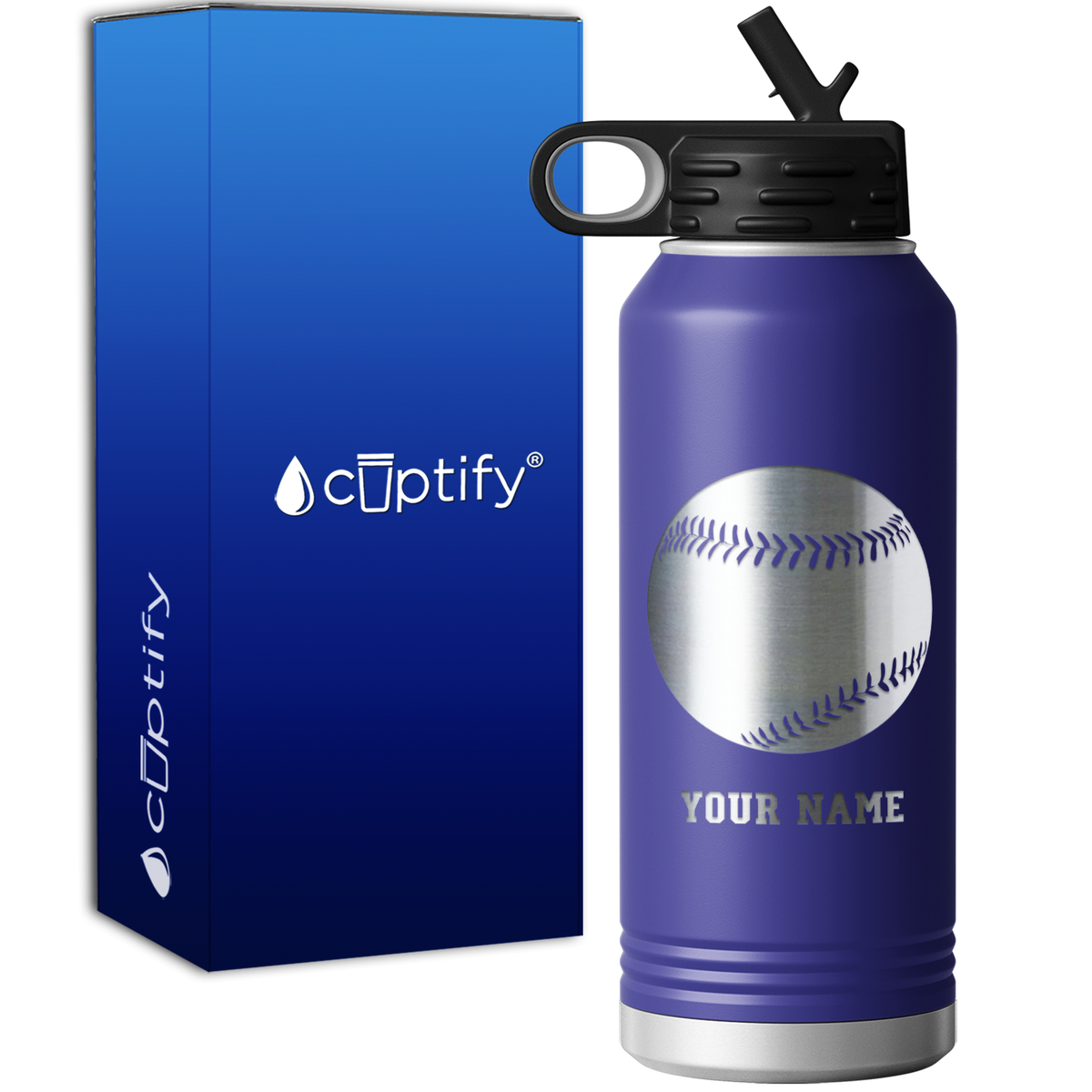 Personalized Baseball 32oz Sport Water Bottle