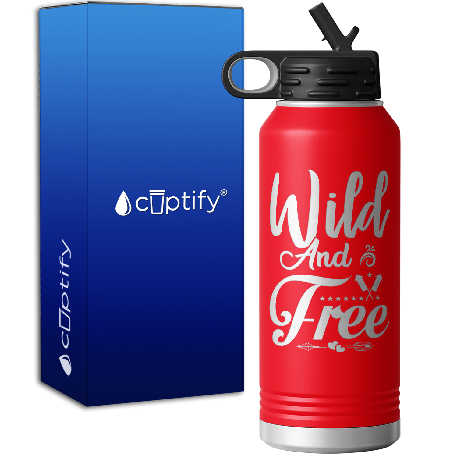 Wild and Free America 32oz Sport Water Bottle