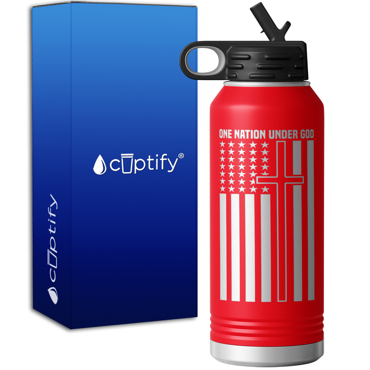 One Nation Under God 32oz Sport Water Bottle