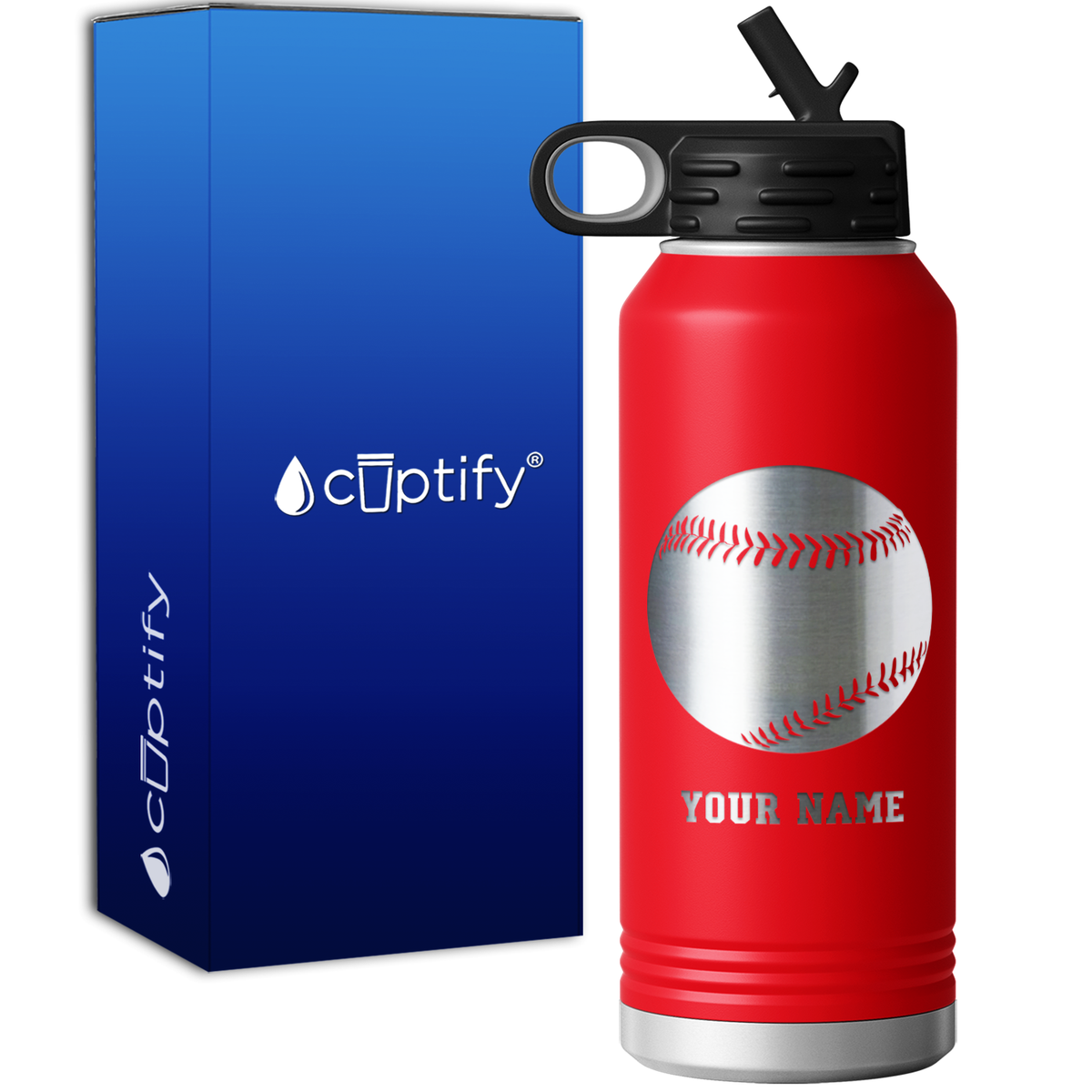 Personalized Baseball 32oz Sport Water Bottle