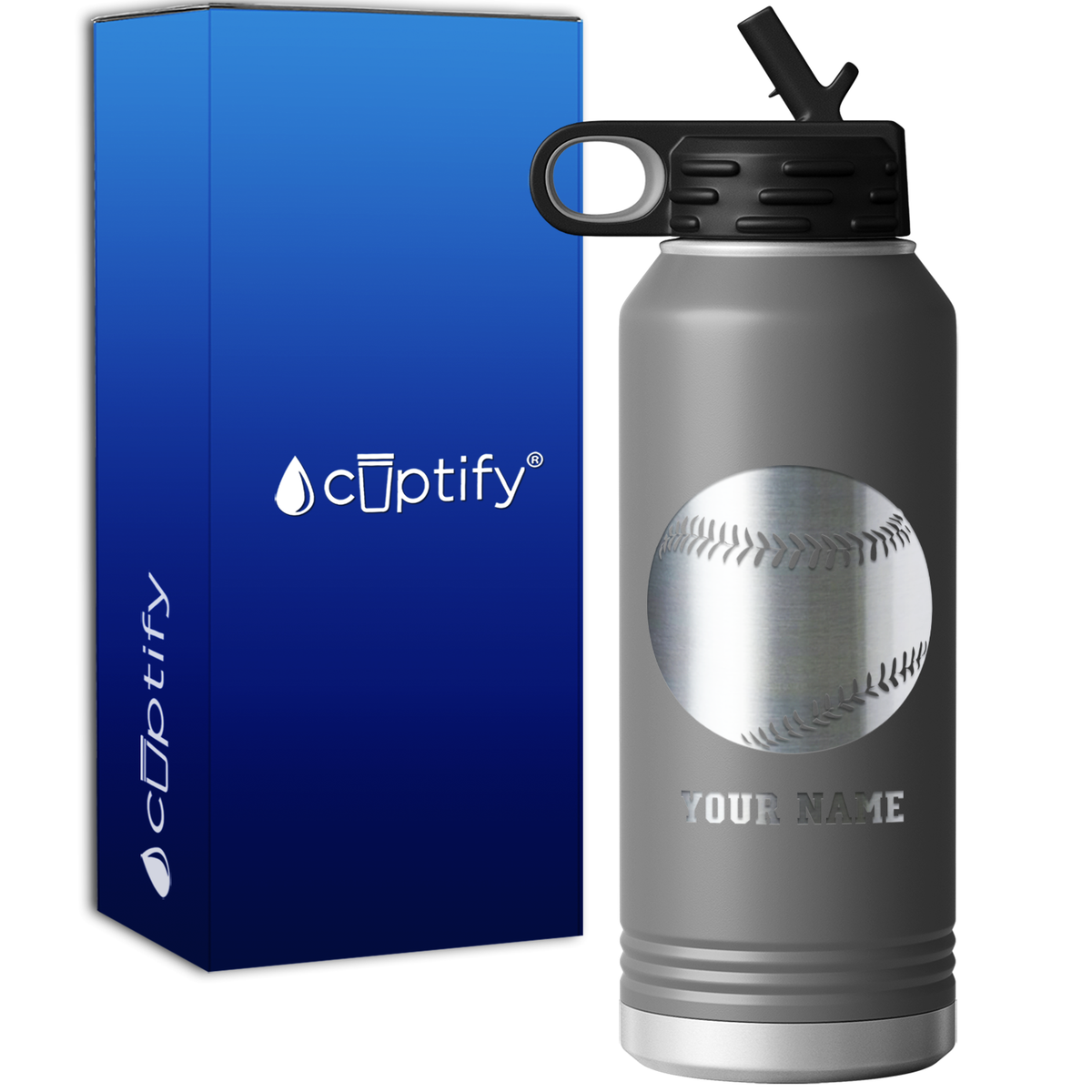 Personalized Baseball 32oz Sport Water Bottle