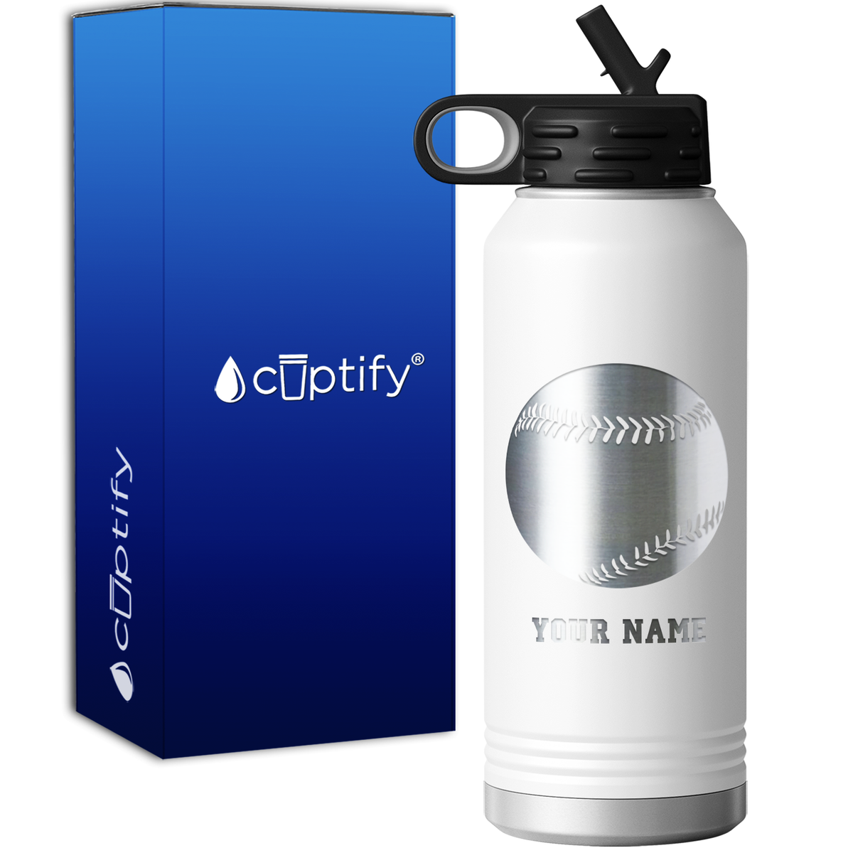 Personalized Baseball 32oz Sport Water Bottle