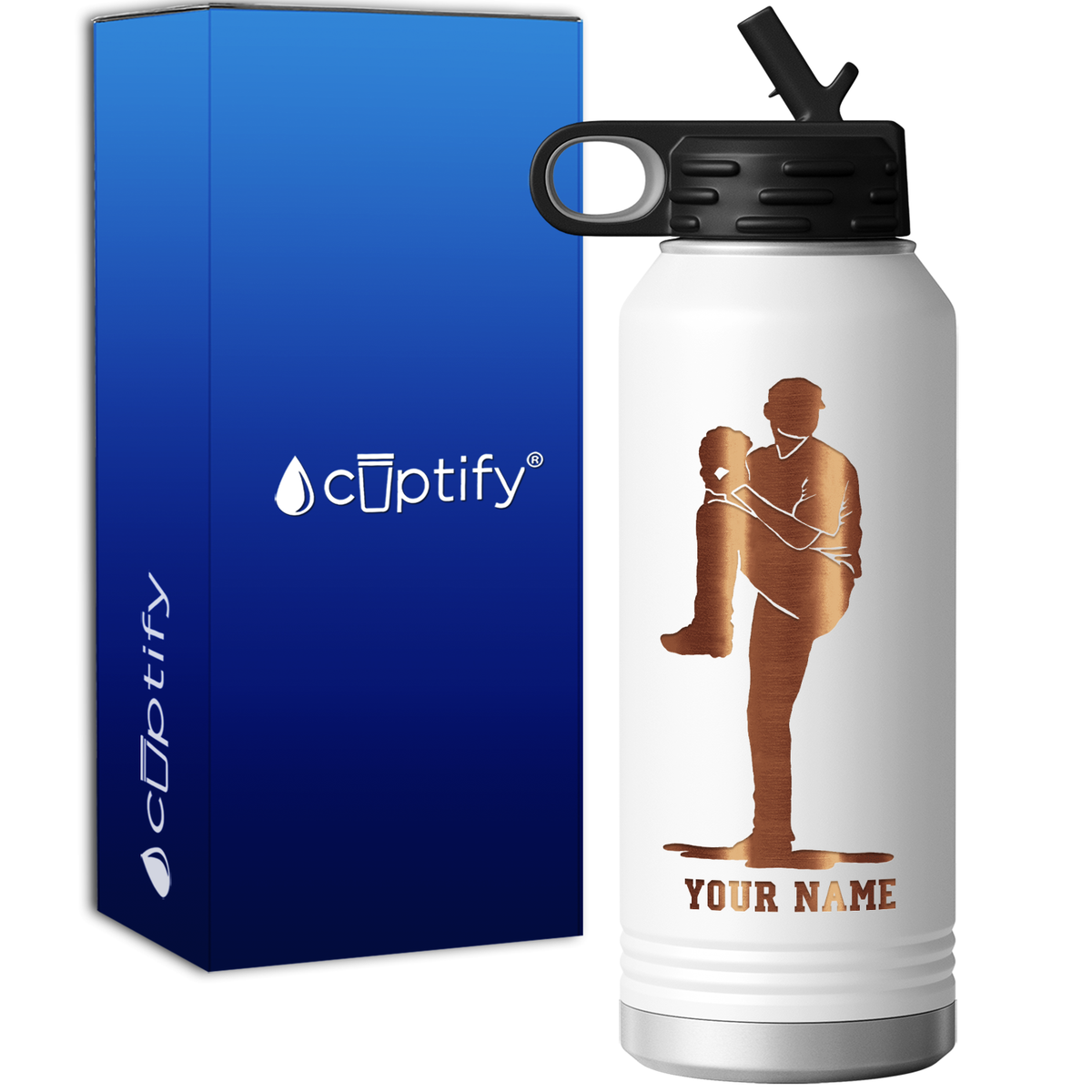 Personalized Baseball Pitcher 32oz Sport Water Bottle