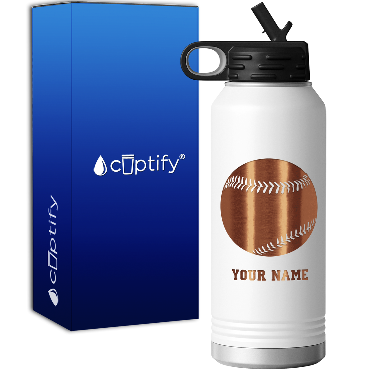 Personalized Baseball 32oz Sport Water Bottle