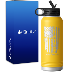Personalized Distressed Dispatcher Flag 32oz Sport Water Bottle