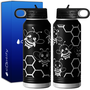 Cute Bees 32oz Sport Water Bottle