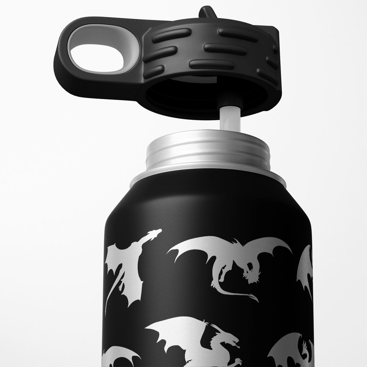 Flying Dragons Silhouette 32oz Sport Water Bottle