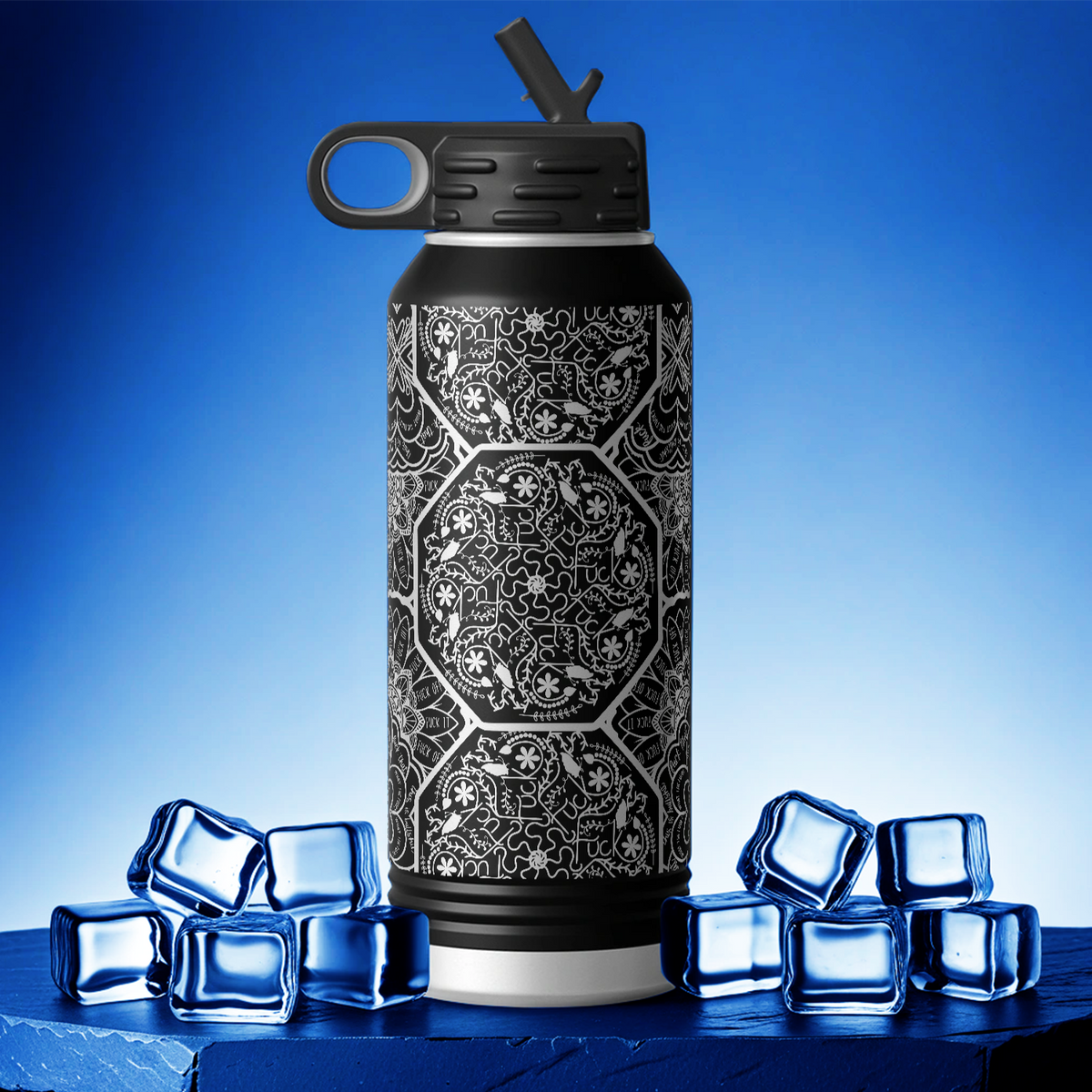 Cuss Word Mandala Funny 32oz Sport Water Bottle