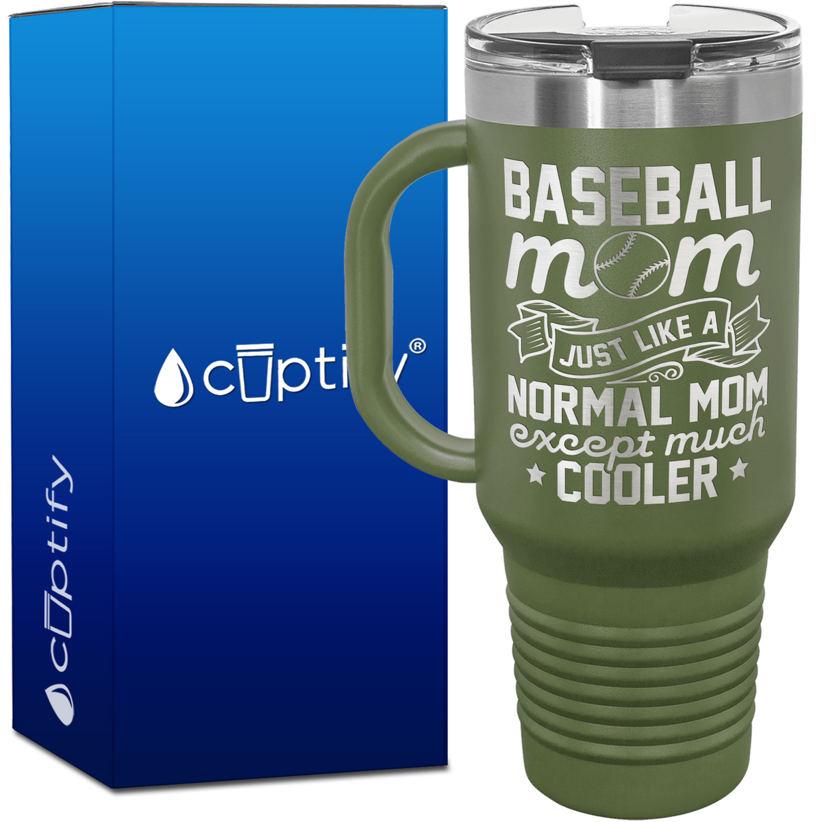Baseball Mom Just Like a Normal Mom  40oz Baseball Travel Mug