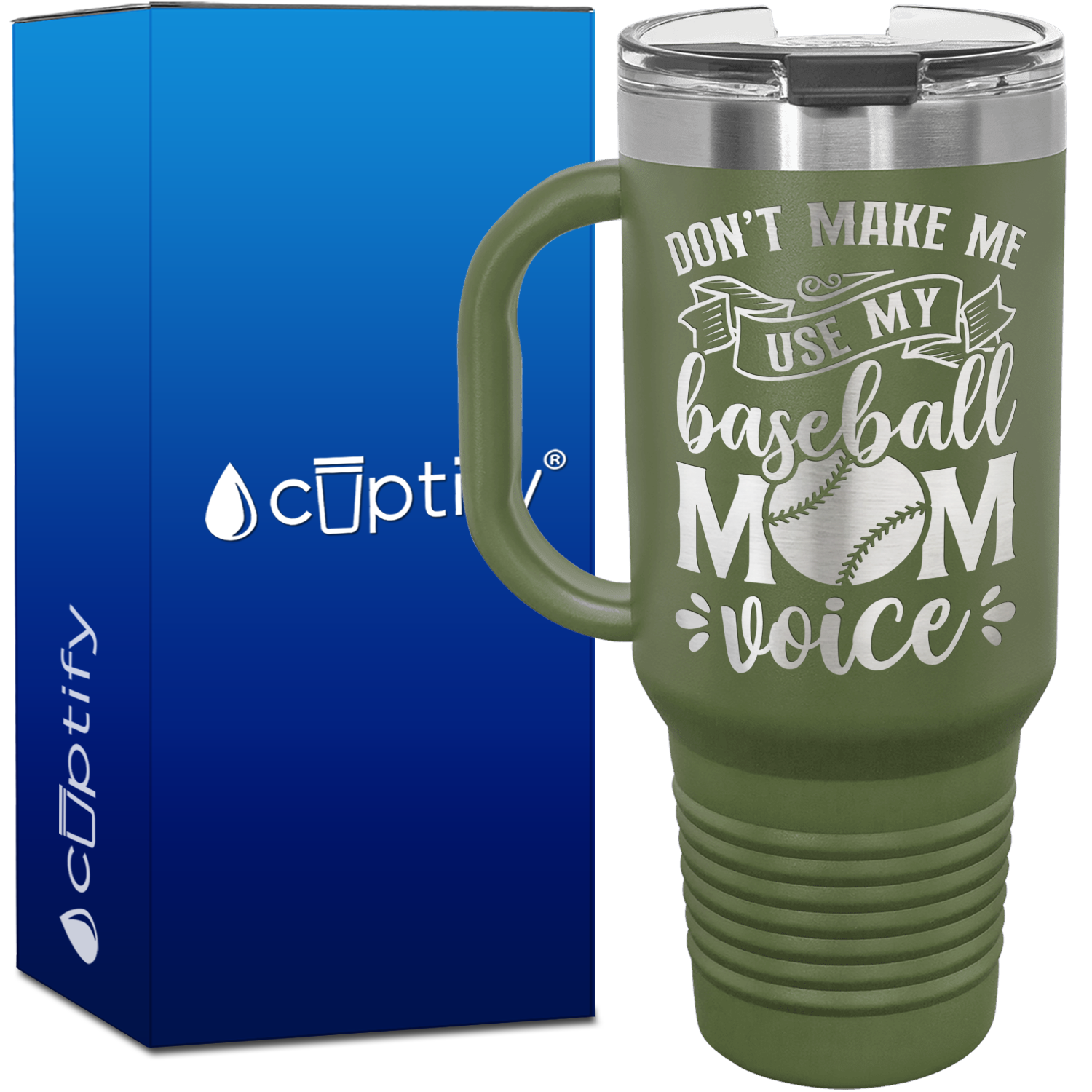 Don't Make Me Use My Baseball Mom Voice 40oz Baseball Travel Mug