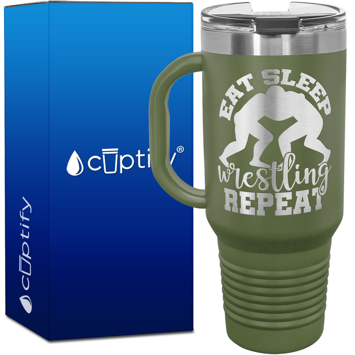 Eat Sleep Wrestling Repeat Wrestlers 40oz Travel Mug