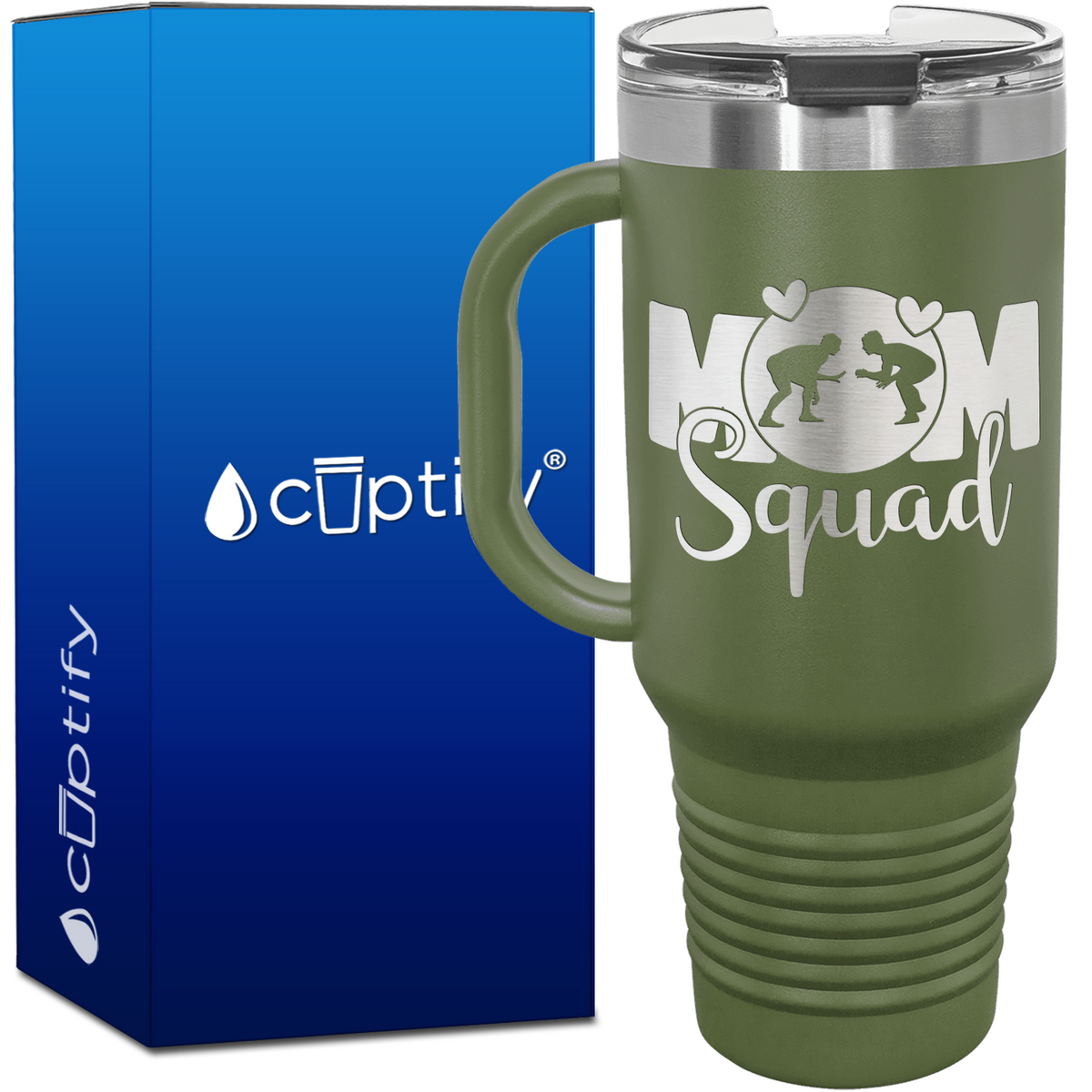 Mom Squad Wrestling 40oz Travel Mug