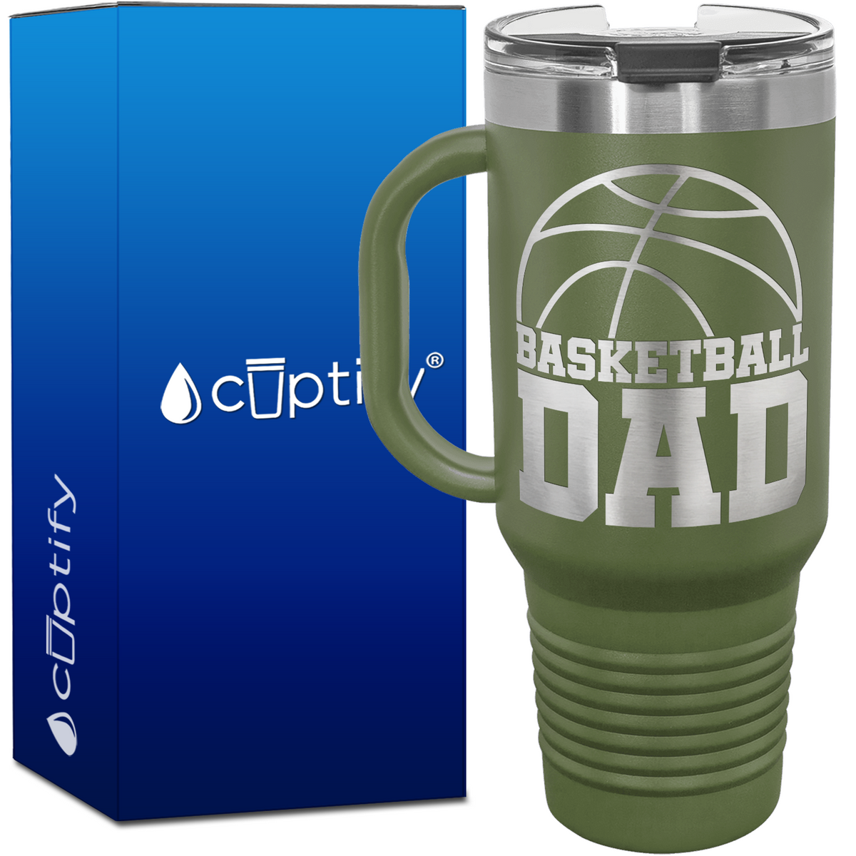 Basketball Dad 40oz Basketball Travel Mug