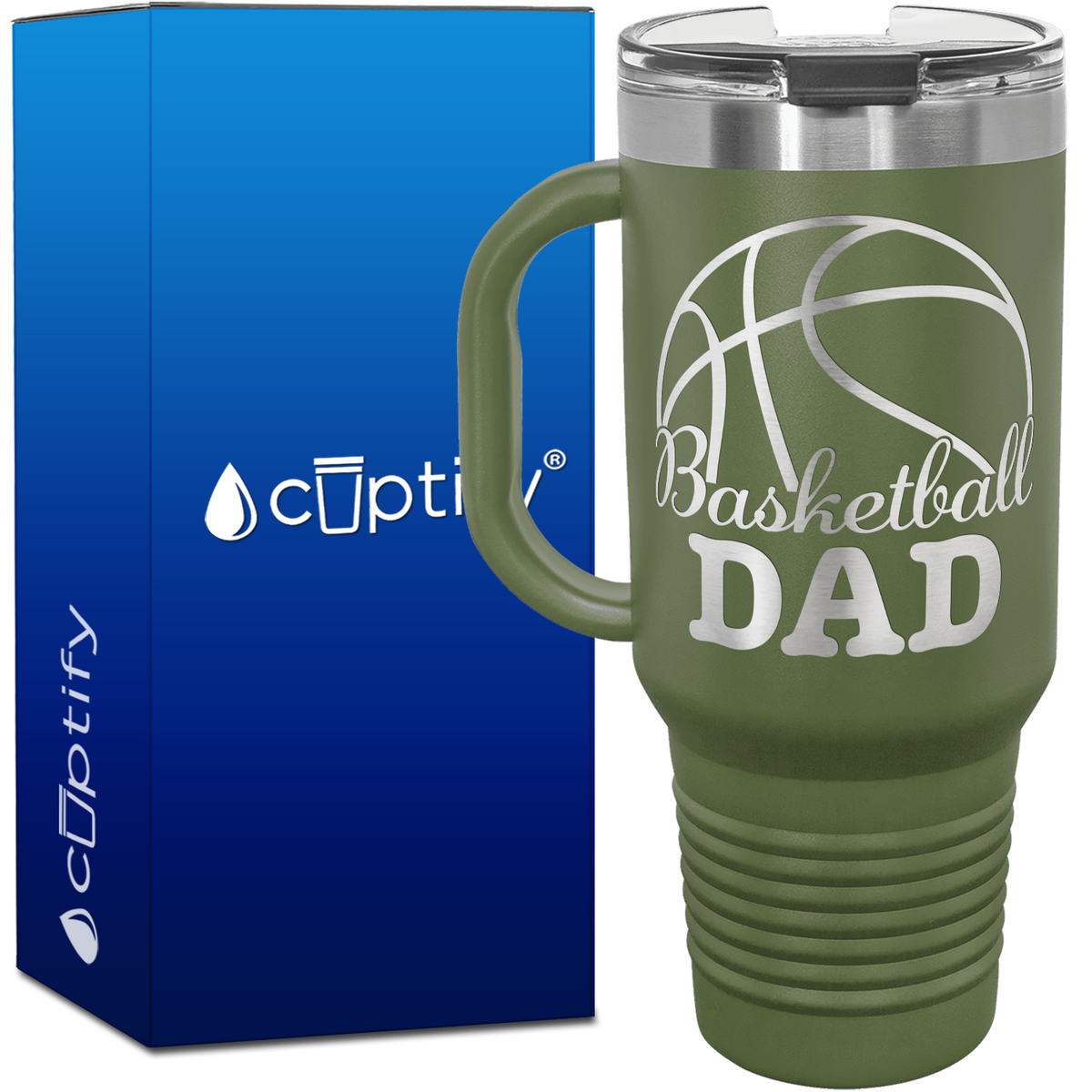 Basketball Dad 40oz Basketball Travel Mug