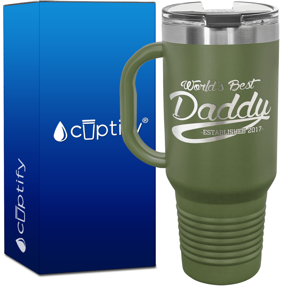 Worlds Best Daddy Established 40oz Dad Travel Mug