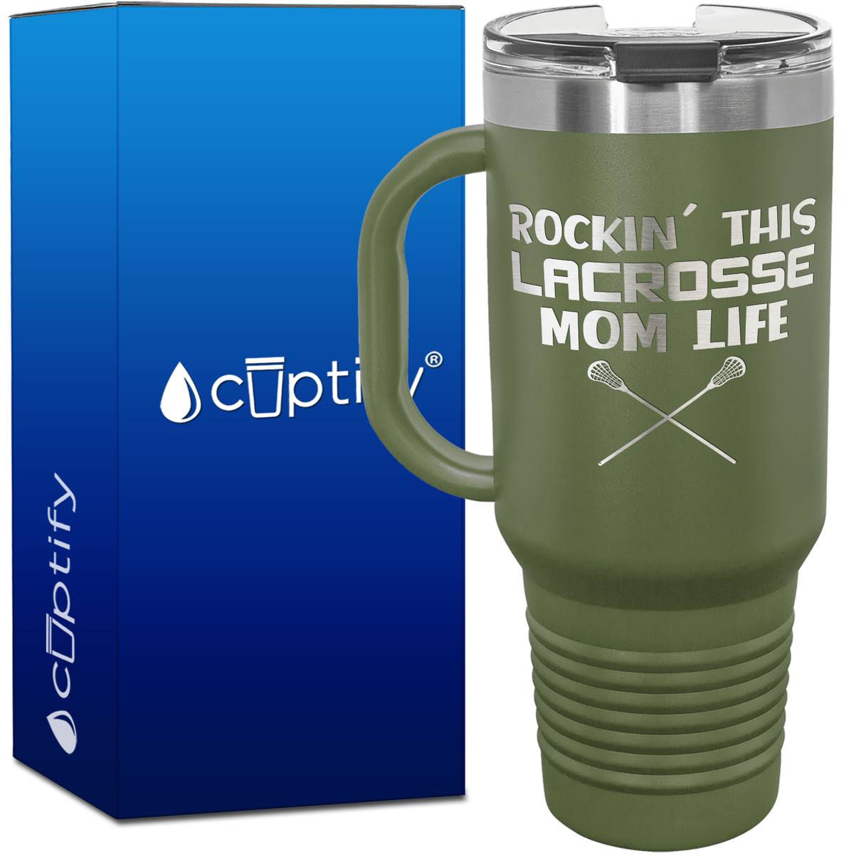 Rockin' This Lacrosse Mom Life 40oz Lacrosse Travel Mug