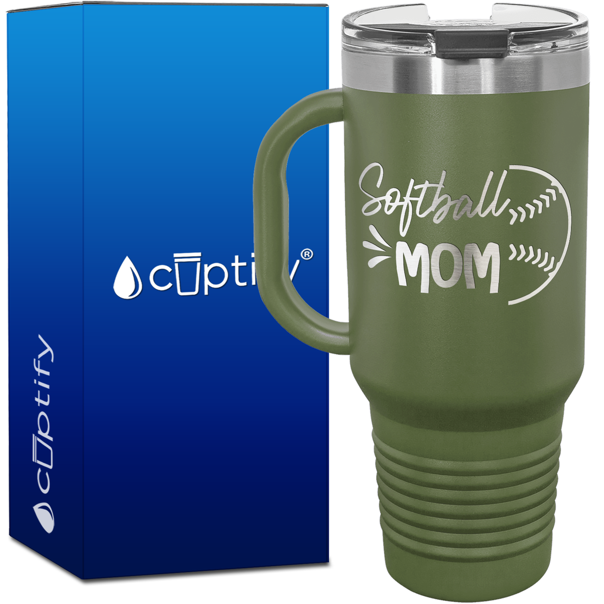 Softball Mom 40oz Softball Travel Mug