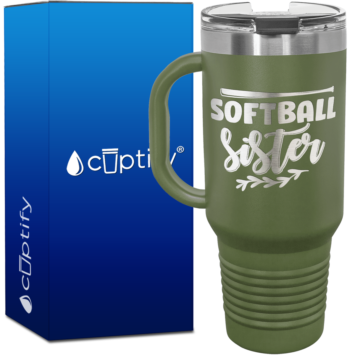 Softball Sister 40oz Softball Travel Mug