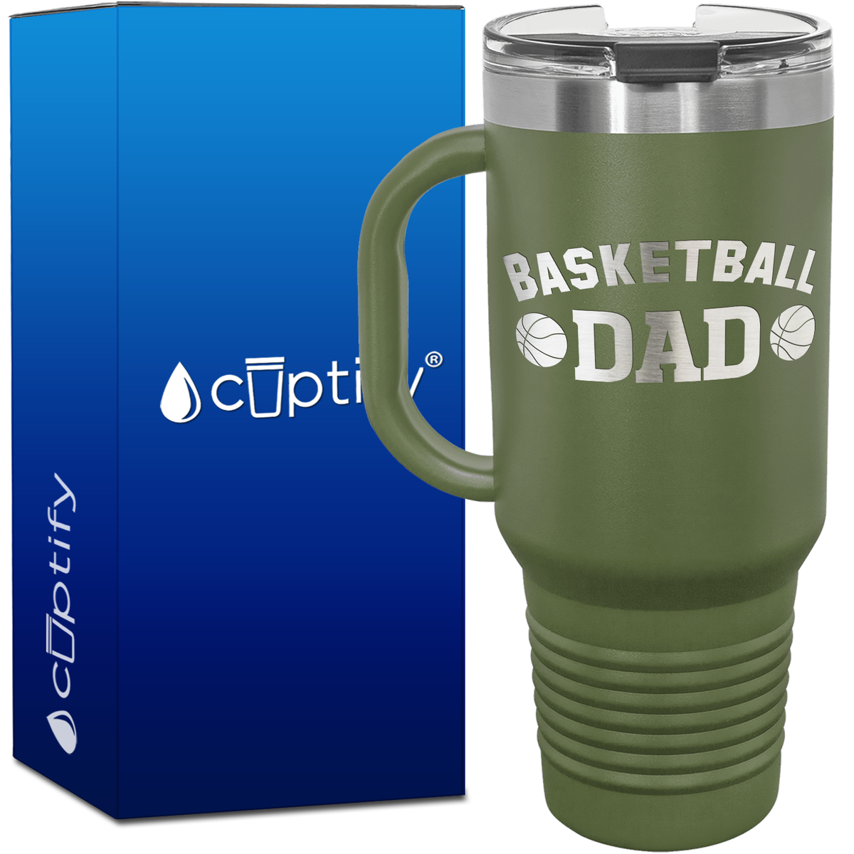 Basketball Dad 40oz Basketball Travel Mug